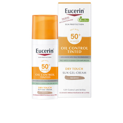 Huile PROTECTION SOLAIRE toucher sec gel-crème couleur SPF50+ medium