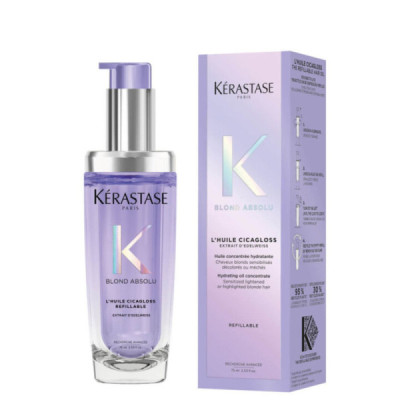 KÉRASTASE BLOND ABSOLU Huile Concentrée Hydratante Rechargeable 75 ml – Soin Anti-Frisottis & Éclat pour Blonds