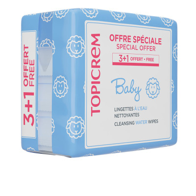 Lingettes nettoyantes à base d& 39 eau BABY, paquet de 4 x 60 unités