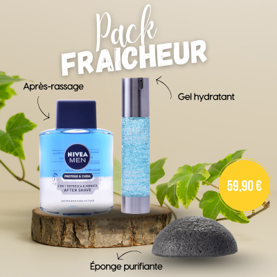Pack Homme fraîcheur : hydratation & soin visage complet