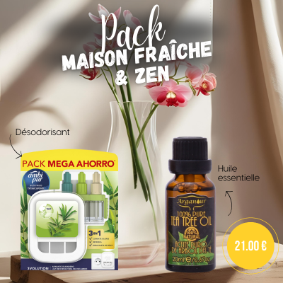 Pack maison fraîche & zen : Tea Tree + ambi Pur